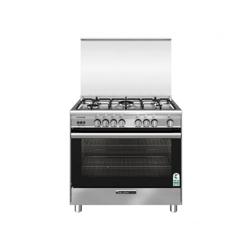 Glem Gas Cooker 5 Burner, 90X60, Stainless Steel SB967GIFSMF | Tamkeen ...